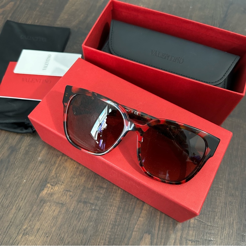 Valentino Red Tortoise Sunglasses